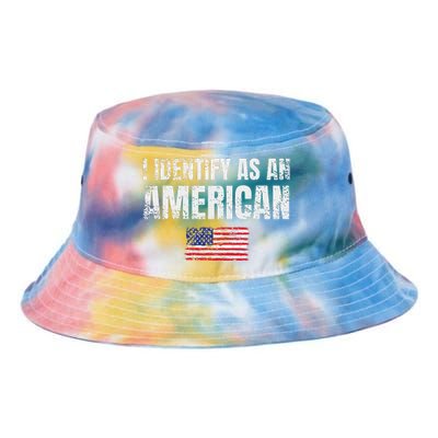 I Identify As An American Usa Patriotic Pride Tie Dye Newport Bucket Hat