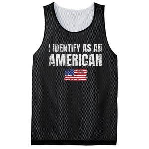 I Identify As An American Usa Patriotic Pride Mesh Reversible Basketball Jersey Tank