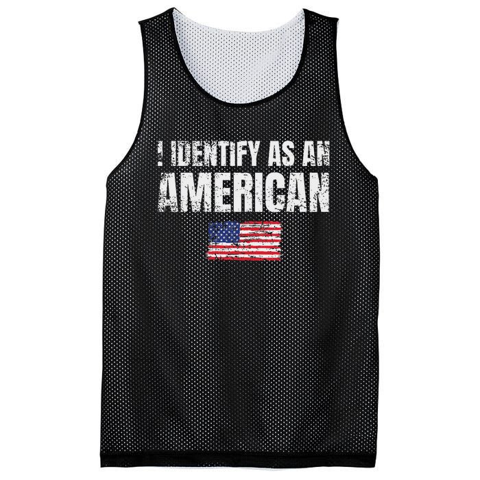 I Identify As An American Usa Patriotic Pride Mesh Reversible Basketball Jersey Tank