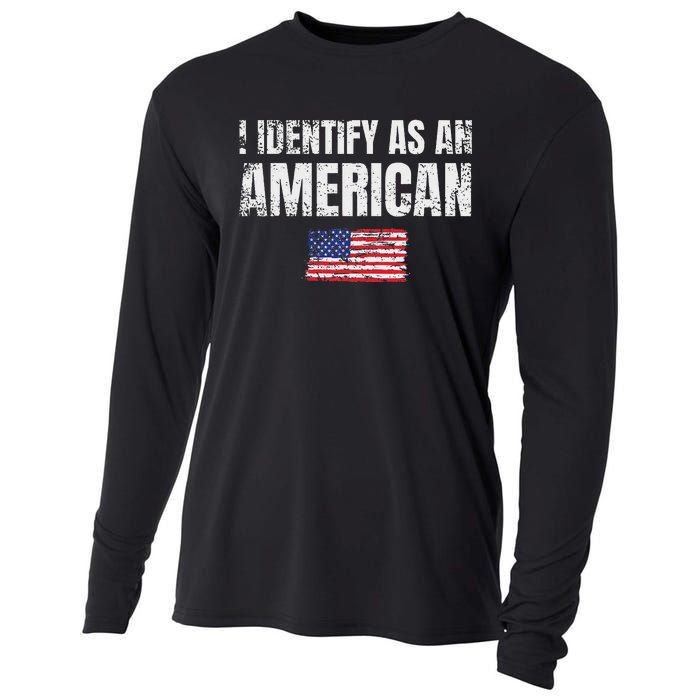 I Identify As An American Usa Patriotic Pride Cooling Performance Long Sleeve Crew