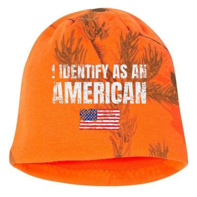 I Identify As An American Usa Patriotic Pride Kati - Camo Knit Beanie