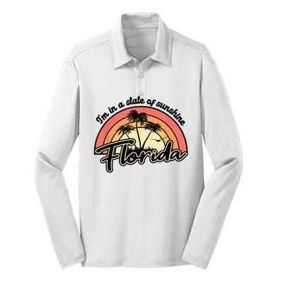 I'm In A State Of Sunshine Florida Beach Sun Silk Touch Performance Long Sleeve Polo