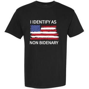 I Identify As Non Bidenary Conservative Trump Anti Biden Garment-Dyed Heavyweight T-Shirt