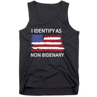 I Identify As Non Bidenary Conservative Trump Anti Biden Tank Top