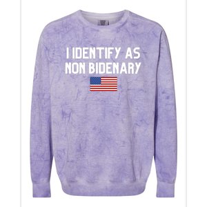 I Identify As Non Bidenary Colorblast Crewneck Sweatshirt