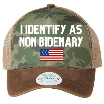 I Identify As Non Bidenary Legacy Tie Dye Trucker Hat