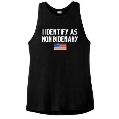 I Identify As Non Bidenary Ladies PosiCharge Tri-Blend Wicking Tank