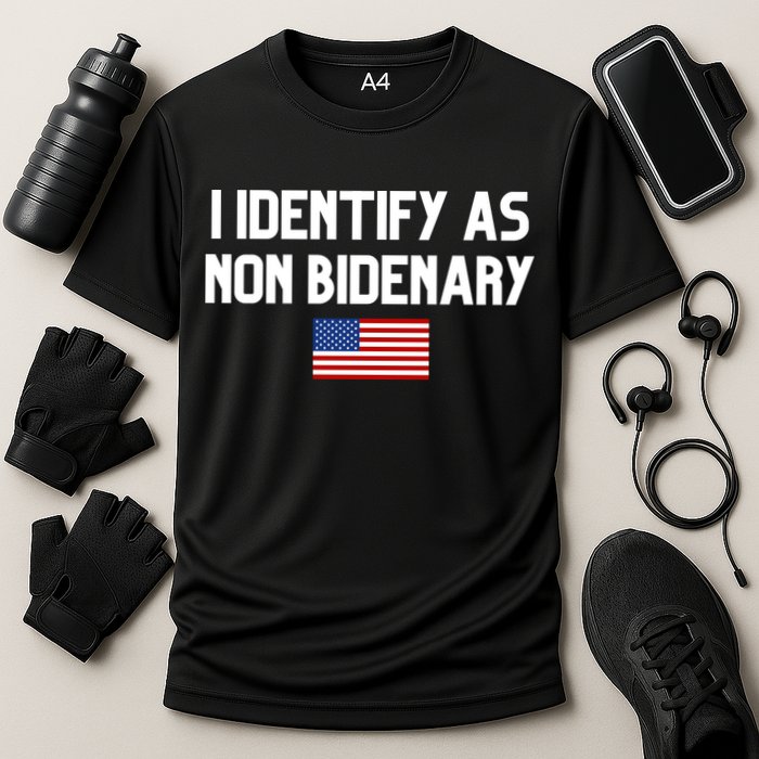 I Identify As Non Bidenary Cooling Performance Crew T-Shirt