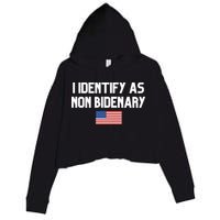 I Identify As Non Bidenary Crop Fleece Hoodie