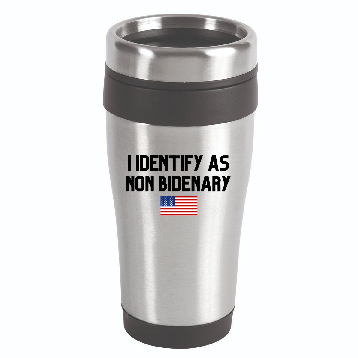 I Identify As Non Bidenary 16oz Travel Tumbler