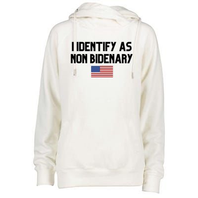 I Identify As Non Bidenary Womens Funnel Neck Pullover Hood