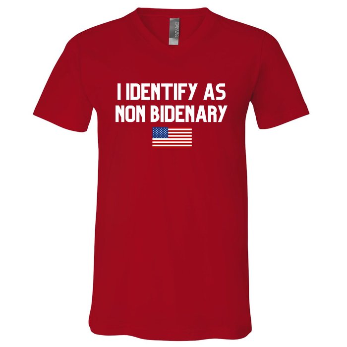 I Identify As Non Bidenary V-Neck T-Shirt