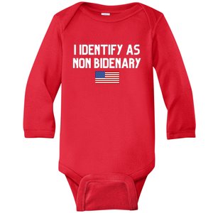 I Identify As Non Bidenary Baby Long Sleeve Bodysuit