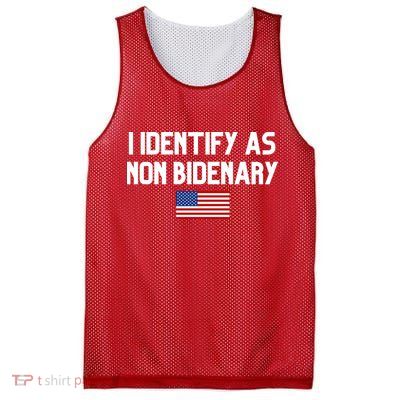 I Identify As Non Bidenary Mesh Reversible Basketball Jersey Tank