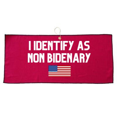 I Identify As Non Bidenary Large Microfiber Waffle Golf Towel