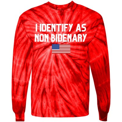 I Identify As Non Bidenary Tie-Dye Long Sleeve Shirt