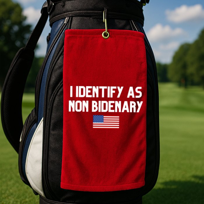 I Identify As Non Bidenary Golf Towel