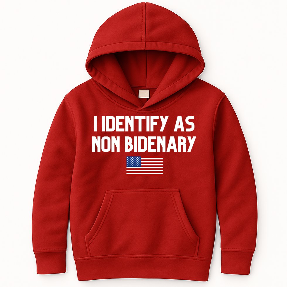 I Identify As Non Bidenary Kids Hoodie
