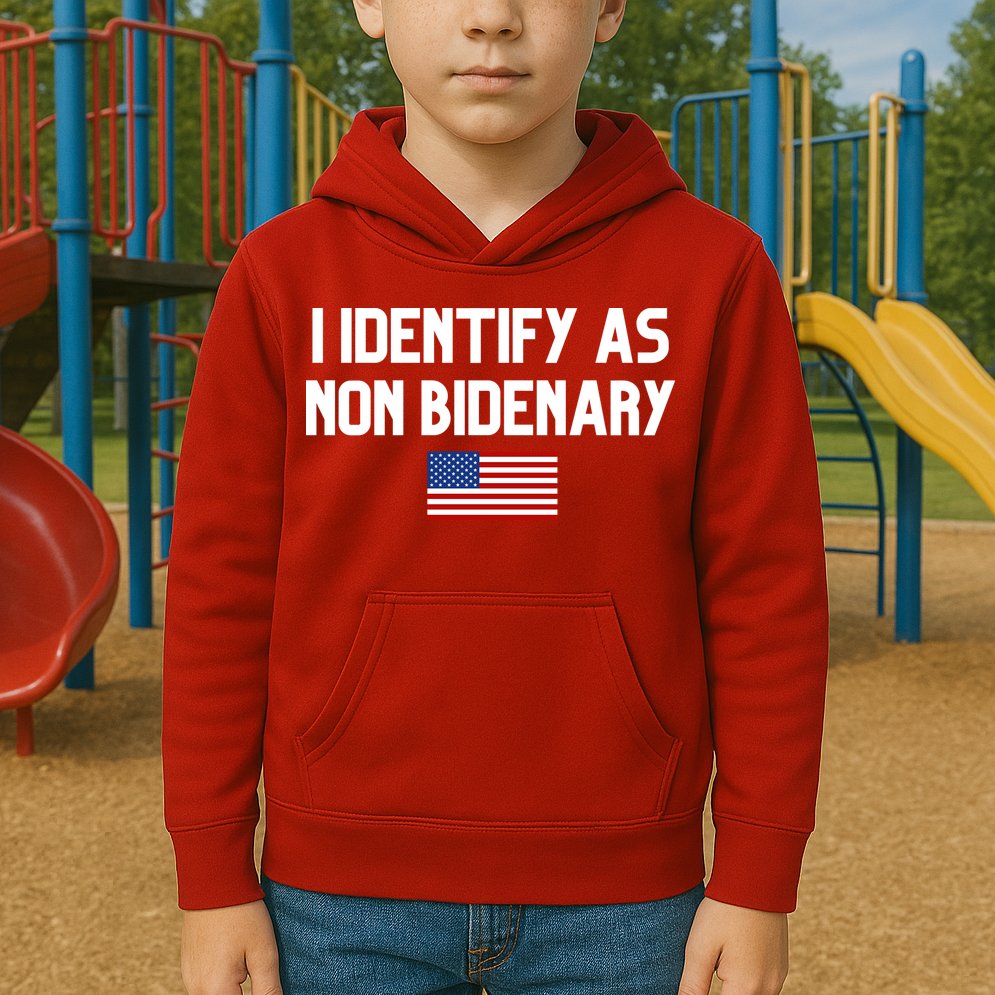 I Identify As Non Bidenary Kids Hoodie
