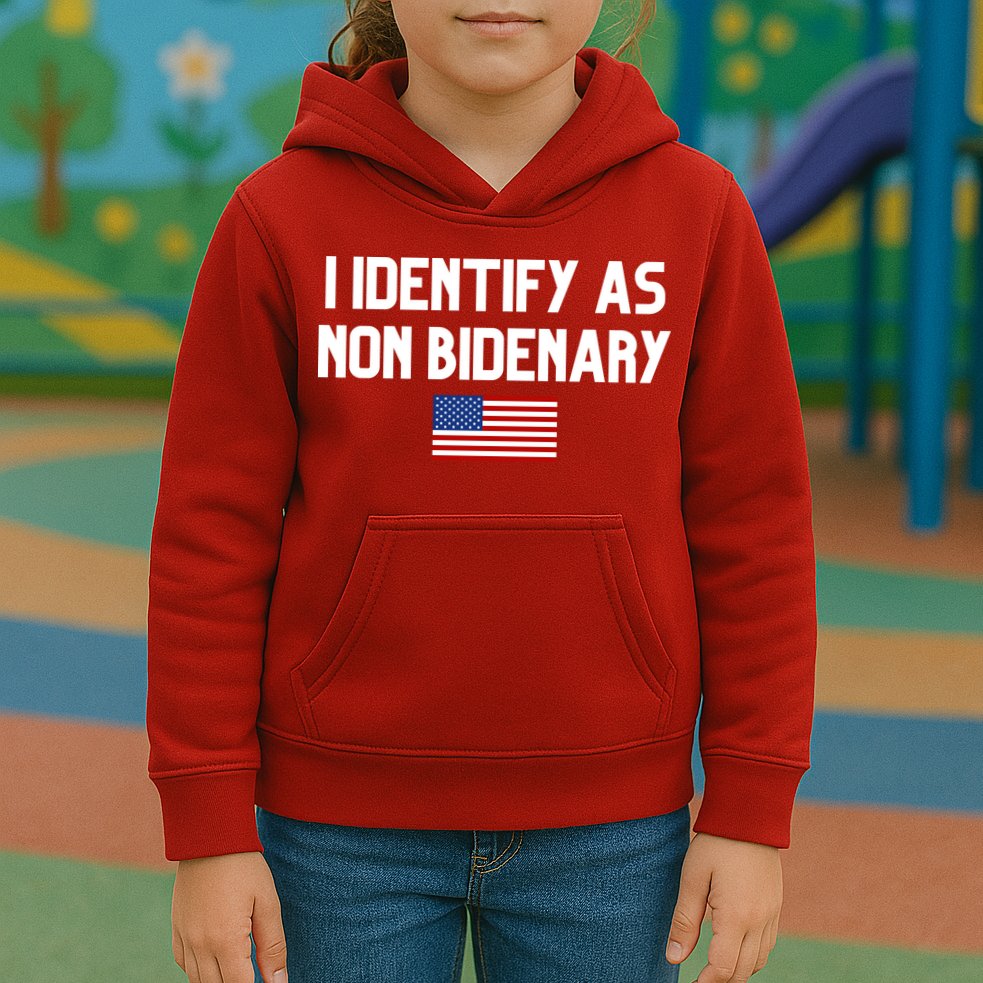 I Identify As Non Bidenary Kids Hoodie