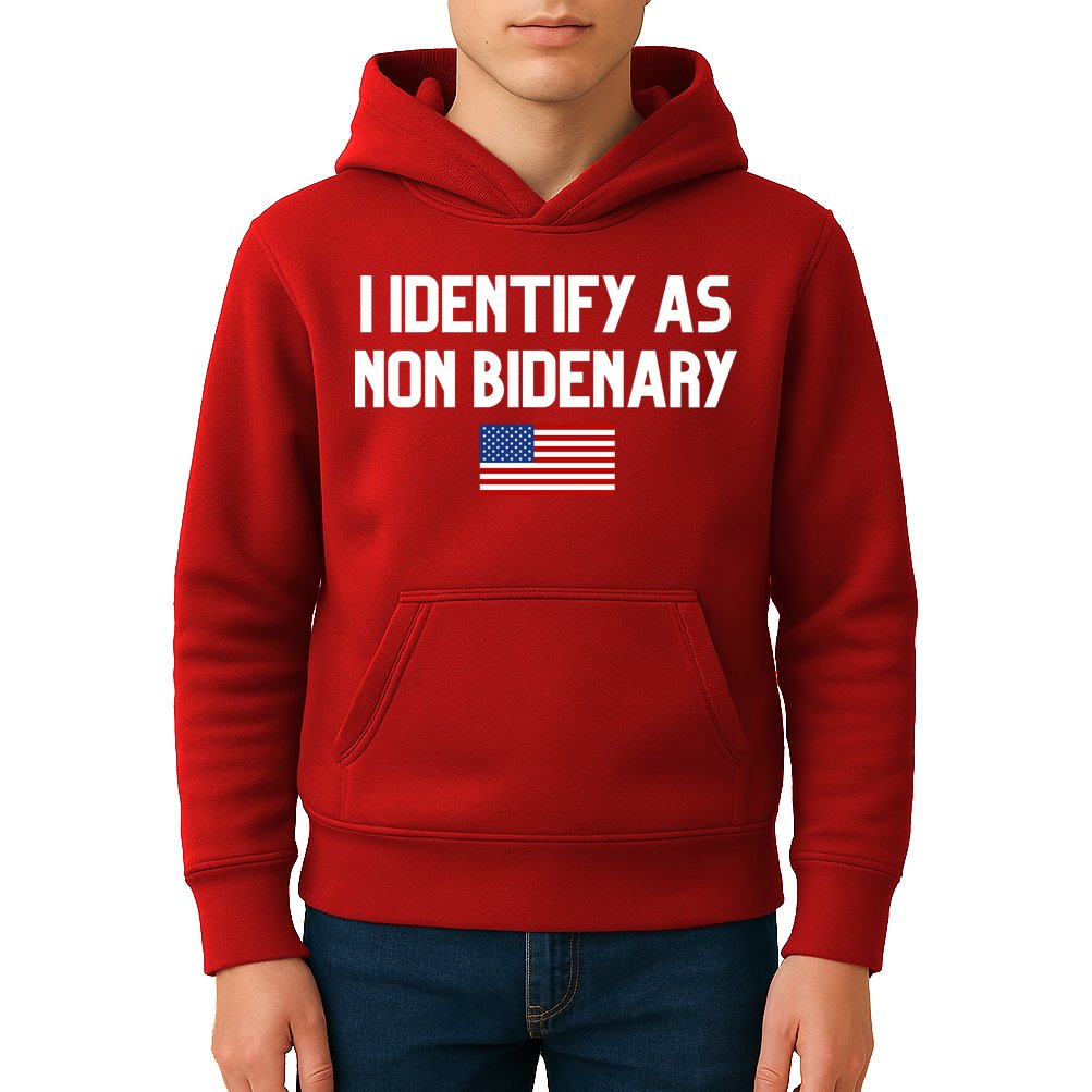 I Identify As Non Bidenary Kids Hoodie