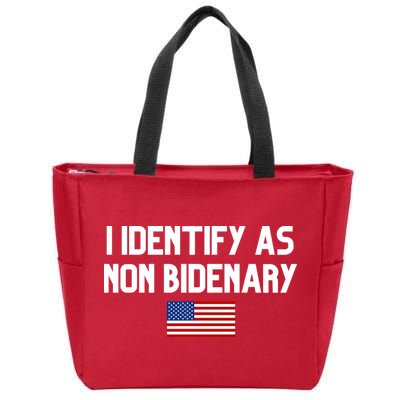 I Identify As Non Bidenary Zip Tote Bag