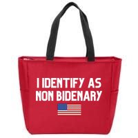 I Identify As Non Bidenary Zip Tote Bag