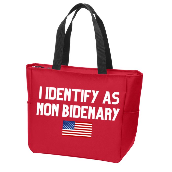 I Identify As Non Bidenary Zip Tote Bag