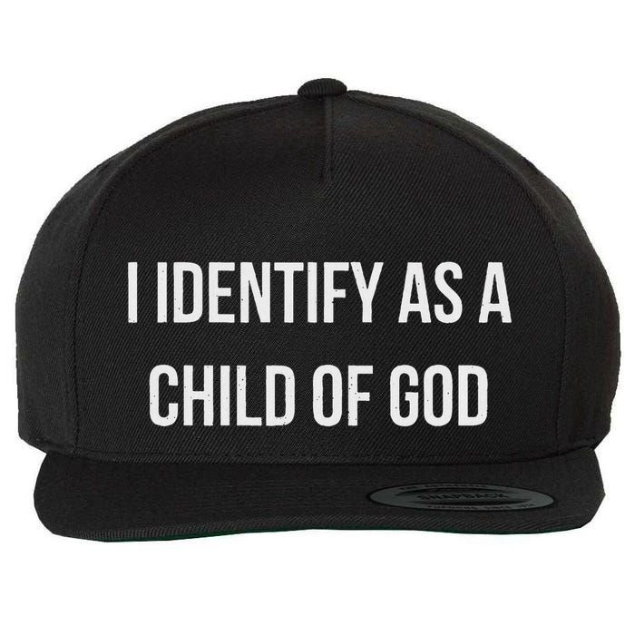 I Identify As A Child Of God Overcomer Christian Vintage Wool Snapback Cap