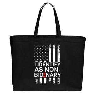 I Identify As Non Bidenary Anti Joe Biden Cotton Canvas Jumbo Tote