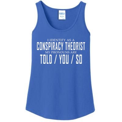 I Identify As A Conspiracy Theorist Ladies Essential Tank