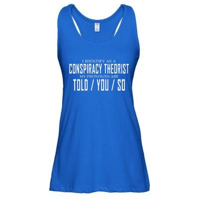 I Identify As A Conspiracy Theorist Ladies Essential Flowy Tank