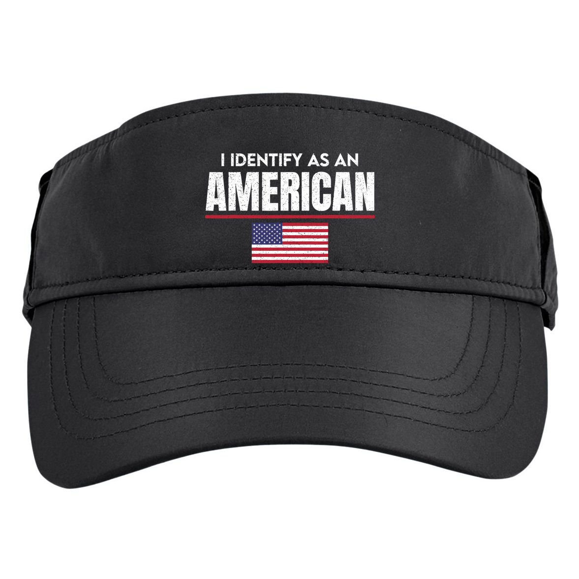 I Identify As An American No Identity Politics Usa Flag Adult Drive Performance Visor