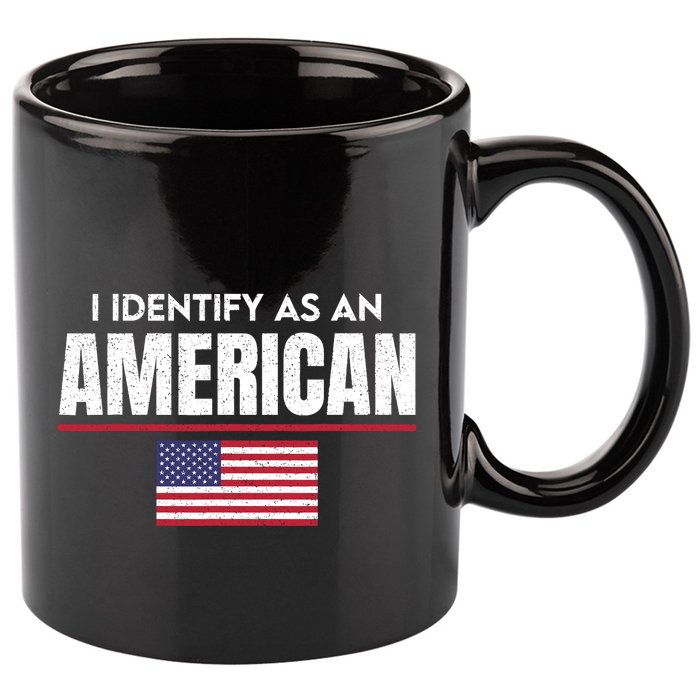 I Identify As An American No Identity Politics Usa Flag 11oz C Handle Ceramic Mug