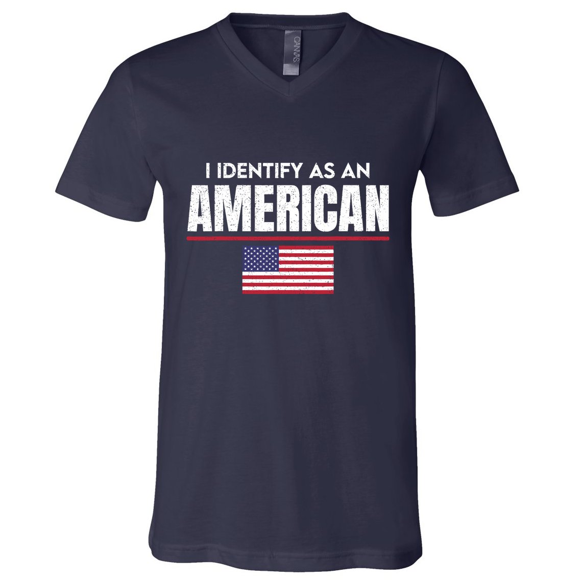 I Identify As An American No Identity Politics Usa Flag V-Neck T-Shirt