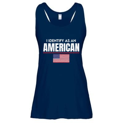 I Identify As An American No Identity Politics Usa Flag Ladies Essential Flowy Tank
