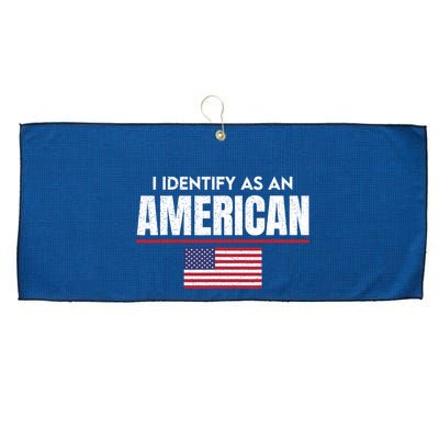 I Identify As An American No Identity Politics Usa Flag Large Microfiber Waffle Golf Towel