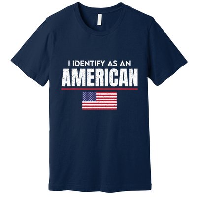 I Identify As An American No Identity Politics Usa Flag Premium T-Shirt