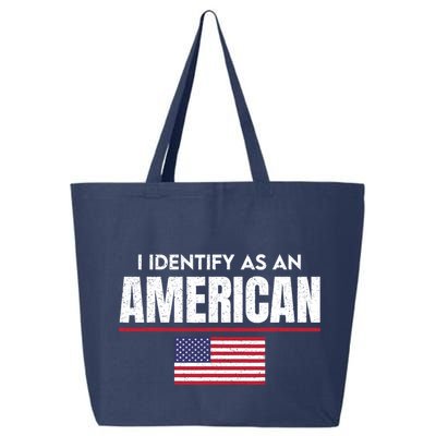 I Identify As An American No Identity Politics Usa Flag 25L Jumbo Tote