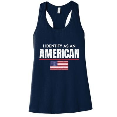 I Identify As An American No Identity Politics Usa Flag Womens Tank Top