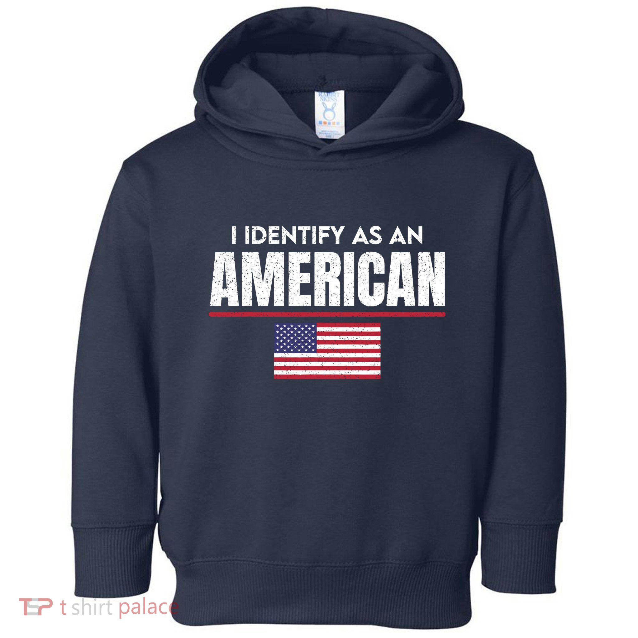 I Identify As An American No Identity Politics Usa Flag Toddler Hoodie