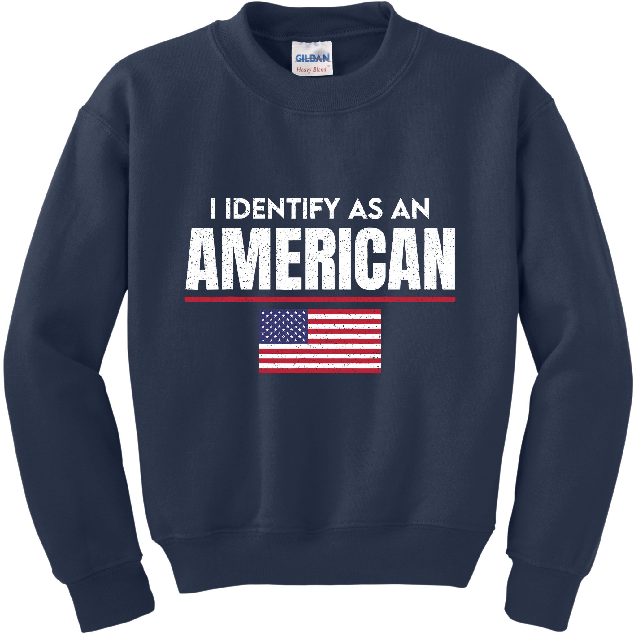 I Identify As An American No Identity Politics Usa Flag Kids Sweatshirt
