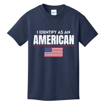I Identify As An American No Identity Politics Usa Flag Kids T-Shirt