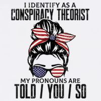 I Identify As A Conspiracy Theorist Pronouns Are Told You So Messy Bun Button