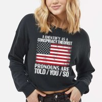 I Identify As A Conspiracy Theorist Pronouns Are Told You So Cropped Pullover Crew