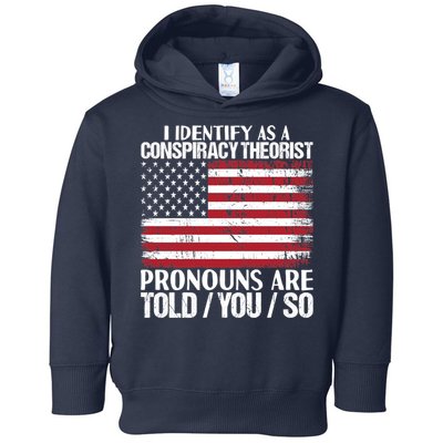 I Identify As A Conspiracy Theorist Pronouns Are Told You So Toddler Hoodie