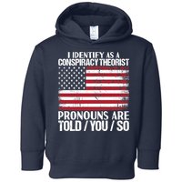 I Identify As A Conspiracy Theorist Pronouns Are Told You So Toddler Hoodie