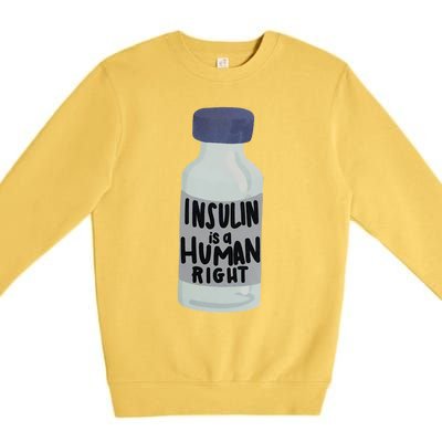 Insulin Is A Hu Right Diabetes Awareness Insulin Medicine Gift Premium Crewneck Sweatshirt