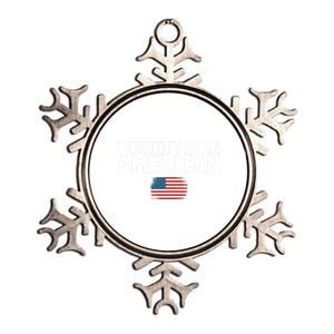 I Identify As An American Us Flag Patriot Funny Gift Politics Gift Metallic Star Ornament