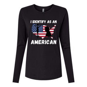 I Identify As An American 4th Of July Usa Flag No Politics Meaningful Gift Womens Cotton Relaxed Long Sleeve T-Shirt